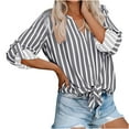 thumbnail image 1 of Womens Blouses Long Sleeve Shirt Women Casual Fashion Solid Color Button T-Shirt Long Sleeves One Shoulder Top Blouse Tops Gray-4 L, 1 of 9