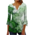 thumbnail image 1 of Womens Blouses Long Sleeve Shirt Women Casual Fashion Solid Color Button T-Shirt Long Sleeves One Shoulder Top Blouse Tops Green-2 S, 1 of 5