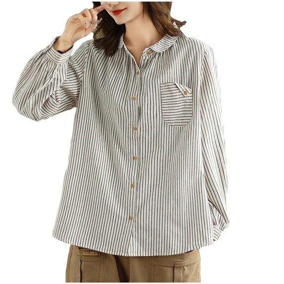Womens Blouses Long Sleeve Shirt Women Casual Fashion Solid Color Button T-Shirt Long Sleeves One Shoulder Top Blouse Tops White-1 XL