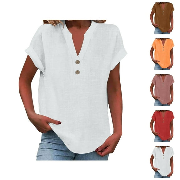 Womens Blouses – Plus Size Chiffon Tops with Puff Sleeve Business Casual Blouses for Work or Evening Wear Women's Summer Tank Loose Fit Pleated V Neck Sleeveless Top Curved Hem Flowy