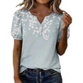 thumbnail image 1 of Womens Blouses Plus Size Fashion Floral V Neck Short Sleeve Button Shirts Loose Fit Casual Summer Tops, 1 of 6