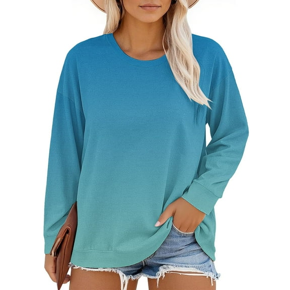 Womens Blouses Plus Size Neck T Shirts Women Long Sleeve Tops Casual Summer Tshirts Loose Fit Tee Going Out Tops for Women
