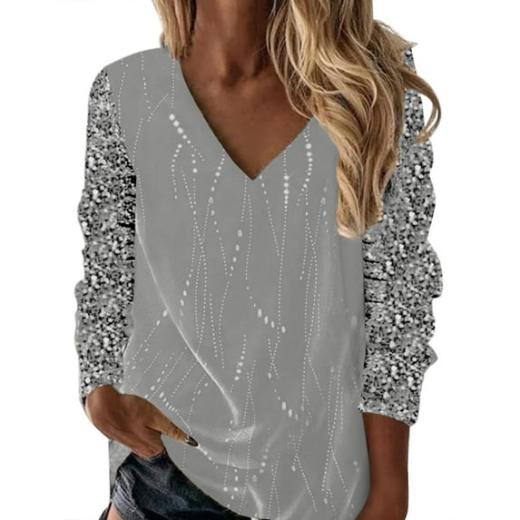 Womens Blouses Round Neck Long Sleeved Loose Buttons T Shirts Female Autumn and Winter Comfortable Commute Fashion Long Sleeved Lady T Shirt Long Sleeve Shirts for Women