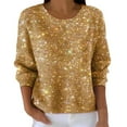 thumbnail image 1 of Womens Blouses Round Neck Printed Top Casual Long Sleeve T Shirt Long Sleeve Shirts For Women, 1 of 4