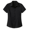 thumbnail image 1 of Womens Blouses Short Sleeve Elastic Slim Breathable Comfortable Womens Athletic Tops,Black,2XL, 1 of 5