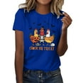 thumbnail image 1 of Womens Blouses Short Sleeve Round Neck Chicken Print Comfortable Soft Womens Golf Shirt,Blue,2XL, 1 of 4