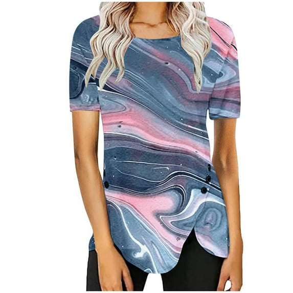 Womens Blouses And Tops Dressy Tummy Coverage Women Workout Tops Pack Womens Tunic Tops Dressy Casual Short Sleeve Short Sleeve Tunic Tops for Women 3Xl