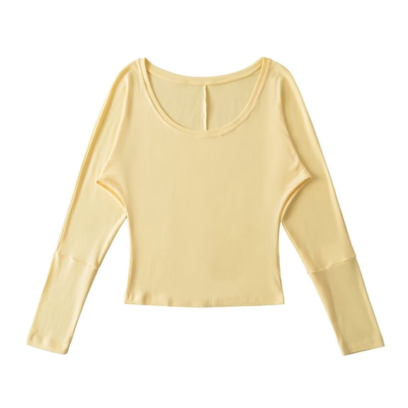 Womens Blouses Trendy Crew Neck Long Sleeve Dressy Clothes 2025 Lightweight Slim Fit Solid Color Tunic Tops Dressy Shirts for Women