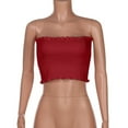 thumbnail image 1 of Womens Blouses Women Strapless Elastic Boob Bandeau Tube Bra Lingerie Wrap Red Lightweight Dressy Blouse Shirts L, 1 of 7