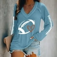 thumbnail image 1 of Womens Blouses Women's Football Lover Casual V Neck Long Sleeve T Shirt Fashion Clothing, 1 of 4