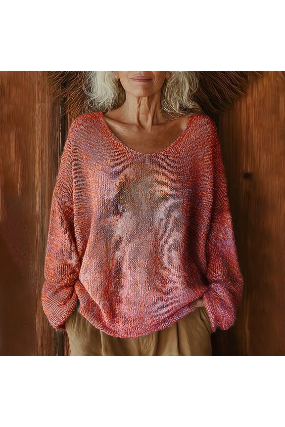 Womens Blouses Women's Pattern Printed Casual Pullover Sweater Long Sleeve Shirts for Women