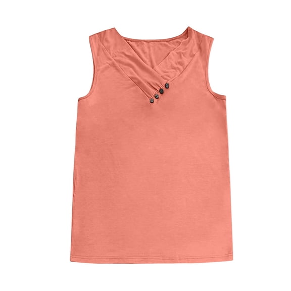 Womens Blouses Women's Solid Color V Neck Casual T Shirt And Tank Top Sleeveless Top Women Bathing Suit Tops for Women Top Womens Wardrobe Womens Top Fitness Top