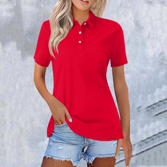 Womens Blouses Womens Summer Tops Fashion Casual Short Sleeve Button Down Collared T Shirts Loose Fit Blouses Fashion Clothing
