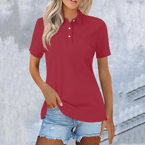Womens Blouses Womens Summer Tops Fashion Casual Short Sleeve Button Down Collared T Shirts Loose Fit Blouses Fashion Clothing