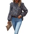 thumbnail image 1 of Womens Blouses and Tops Boho Floral Print Long Sleeve Shirts and Tops Loose Fit, 1 of 6