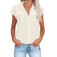 thumbnail image 1 of Womens Blouses for Work Tops Dressy Casual Short Sleeve Workout Tshirt Black Blouses Plus Size Casual, 1 of 6