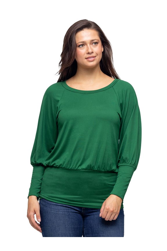 Womens Blouson Sleeve Banded Top