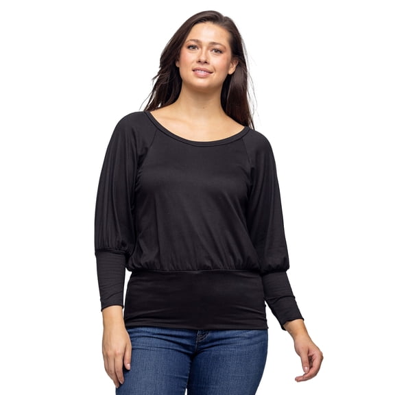 Womens Blouson Sleeve Banded Top