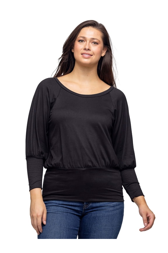 Womens Blouson Sleeve Banded Top