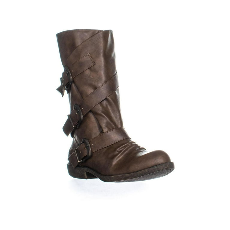 Womens Blowfish Alms Buckle Mid Calf Boots Whiskey Old Saddle Walmart