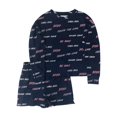 thumbnail image 1 of Womens Blue Be Mine Love XOXO Pajamas Long Sleeve Tee & Shorts Sleep Set X-Small, 1 of 2