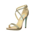 thumbnail image 1 of Womens Blue Betsey Johnson Andi Ankle Strap Platform Heels, Champange Glitter, 1 of 5