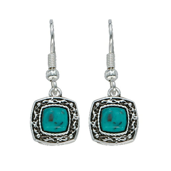 Womens Blue Earth Drop Earrings Turquoise