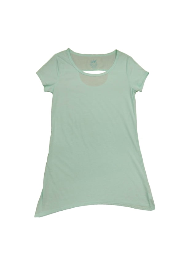 Womens Blue Green Striped Sleep Shirt Slit Back Nightgown Small