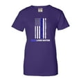 thumbnail image 1 of Womens Blue Lives Matter Thin Blue Line Support Police T-Shirt, 1 of 1