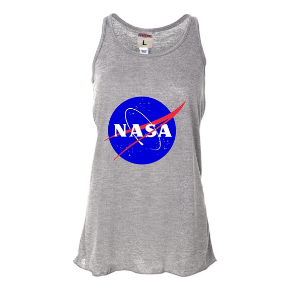 Womens Blue NASA Logo Flowy Racerback Tank Top T-Shirt