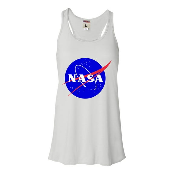 Womens Blue NASA Logo Flowy Racerback Tank Top T-Shirt