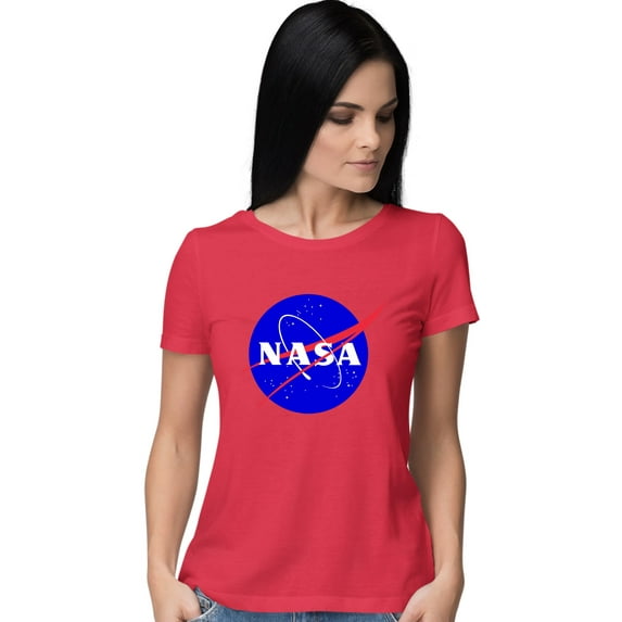 Womens Blue NASA Logo T-Shirt