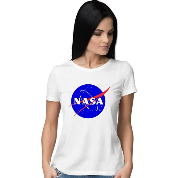 Womens Blue NASA Logo T-Shirt