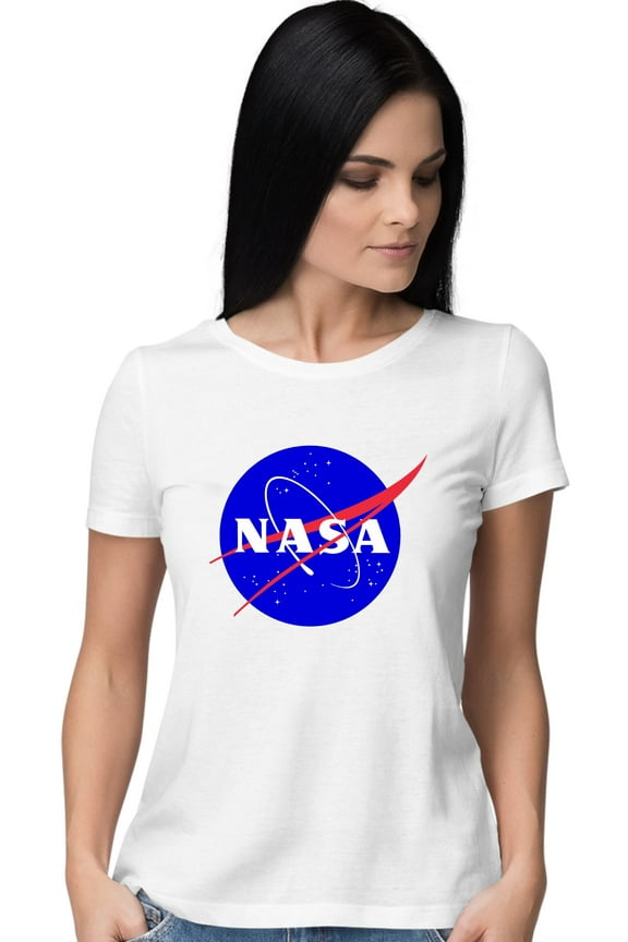 Womens Blue NASA Logo T-Shirt