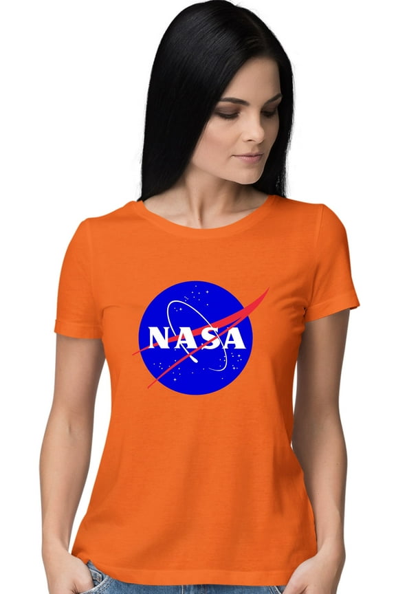 Womens Blue NASA Logo T-Shirt