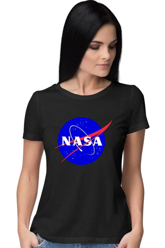 Womens Blue NASA Logo T-Shirt