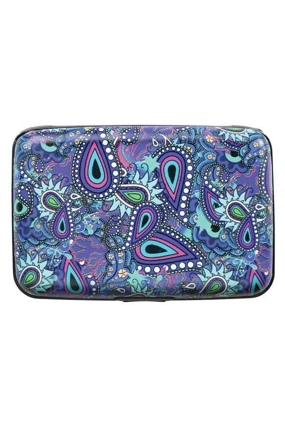 Womens Blue Paisley Print - Identity Protecting RFID Wallet