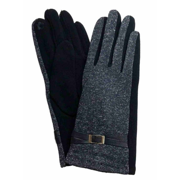 Womens Blue & Silver Sparkle Soft Stretch Fit Texting & Tech Touchscreen Gloves