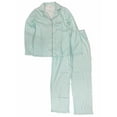 thumbnail image 1 of Womens Blue & White Stripe Cotton Blend Pajamas Button Front Sleep Set X-Large, 1 of 1