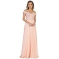 thumbnail image 1 of Womens Blush Prom Evening Formal Long Off The Shoulder A-Line Plus Size Dress, 1 of 10