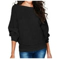 thumbnail image 1 of Womens Boatneck Sweaters 2025 Fall Cotton Long Batwing Sleeve Loose Fit Knit Tops Lightweight Trendy Casual Pullover Shirts, 1 of 5