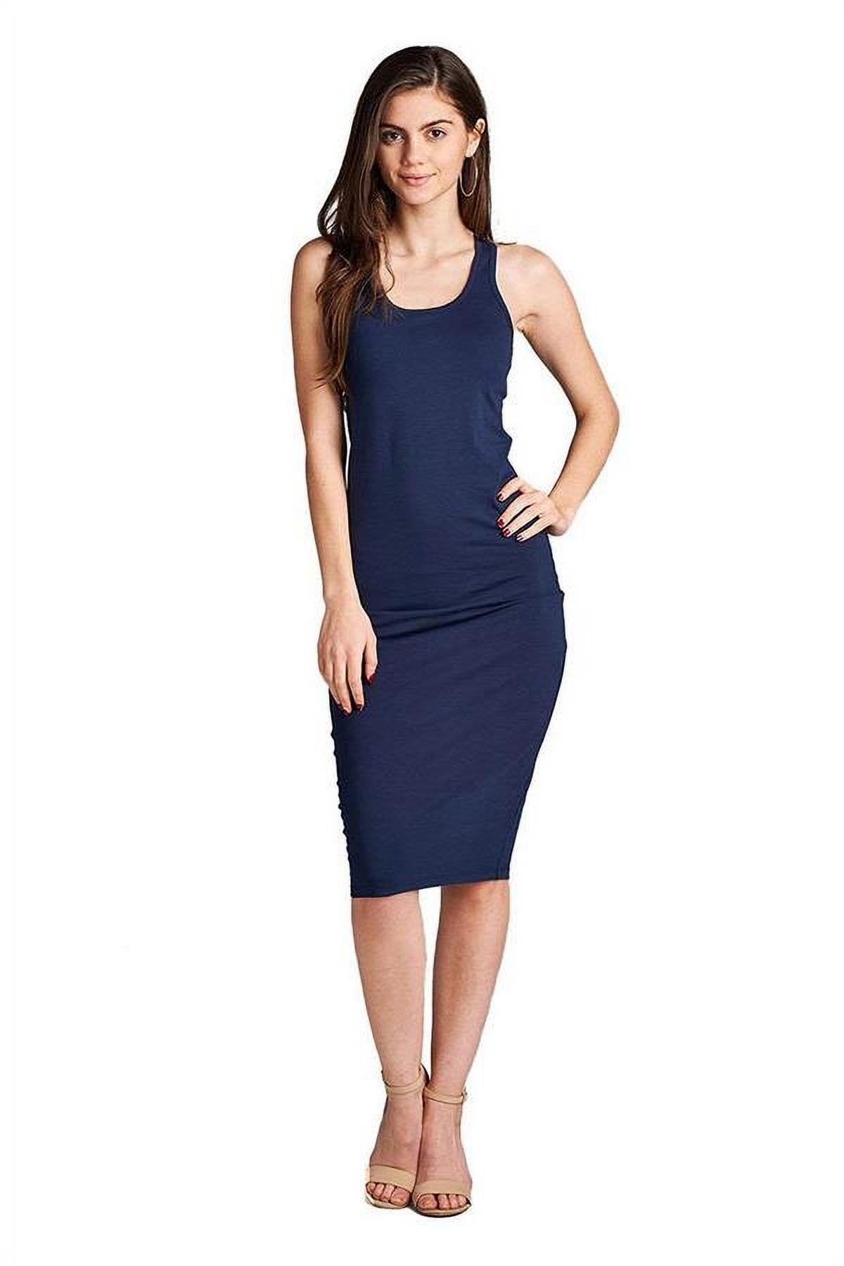 Womens Bodycon Fitted Solid Racerback Midi Dress - Walmart.com