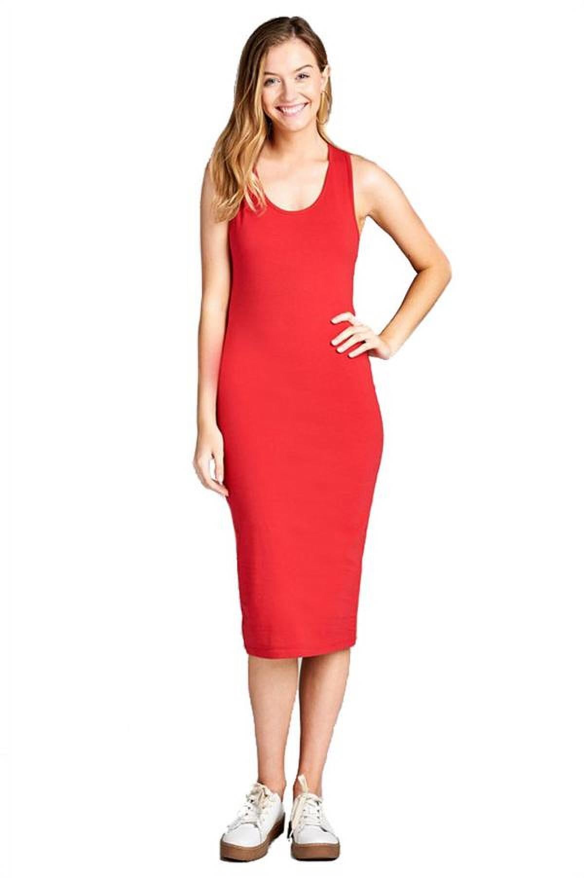 Womens Bodycon Fitted Solid Racerback Midi Dress - Walmart.com