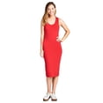 thumbnail image 1 of Womens Bodycon Fitted Solid Racerback Midi Dress, 1 of 3