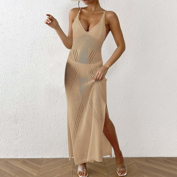 Womens Bodycon Midi Dress Lace Hollow Out Sexy Slit Dress Cut Out Detail for Club Party Resort Evening Wear Beach Dress