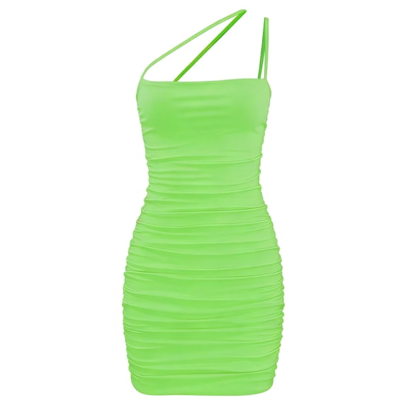Womens Bodycon Mini Dress Spaghetti Strap Fitted Tank Dress Spring Summer Party Green