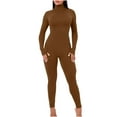 thumbnail image 1 of Womens Bodysuits Clearance Solid Sports Tight Bib Pants Coverall Workout Gym Lingerie Onepiece Leotard Hands Free Pumping Bra ,Brown,S, 1 of 5