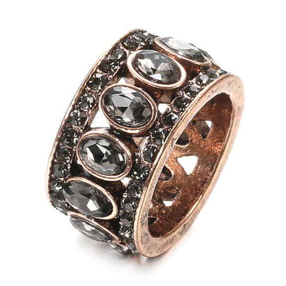 Womens Bohemian Vintage Crystal Zircon Ring Alloy Electro Fashion Inspired Elegant Jewelry Durable Accessories