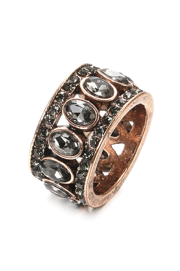Womens Bohemian Vintage Crystal Zircon Ring Alloy Electro Fashion Inspired Elegant Jewelry Durable Accessories