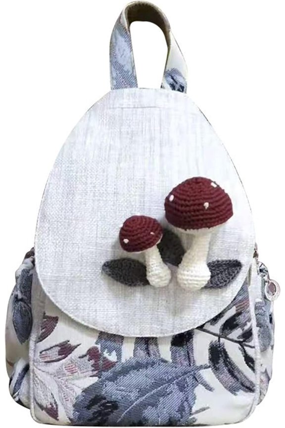 Womens Boho   Cloth Backpack Boho  Embroidered Casual Purse